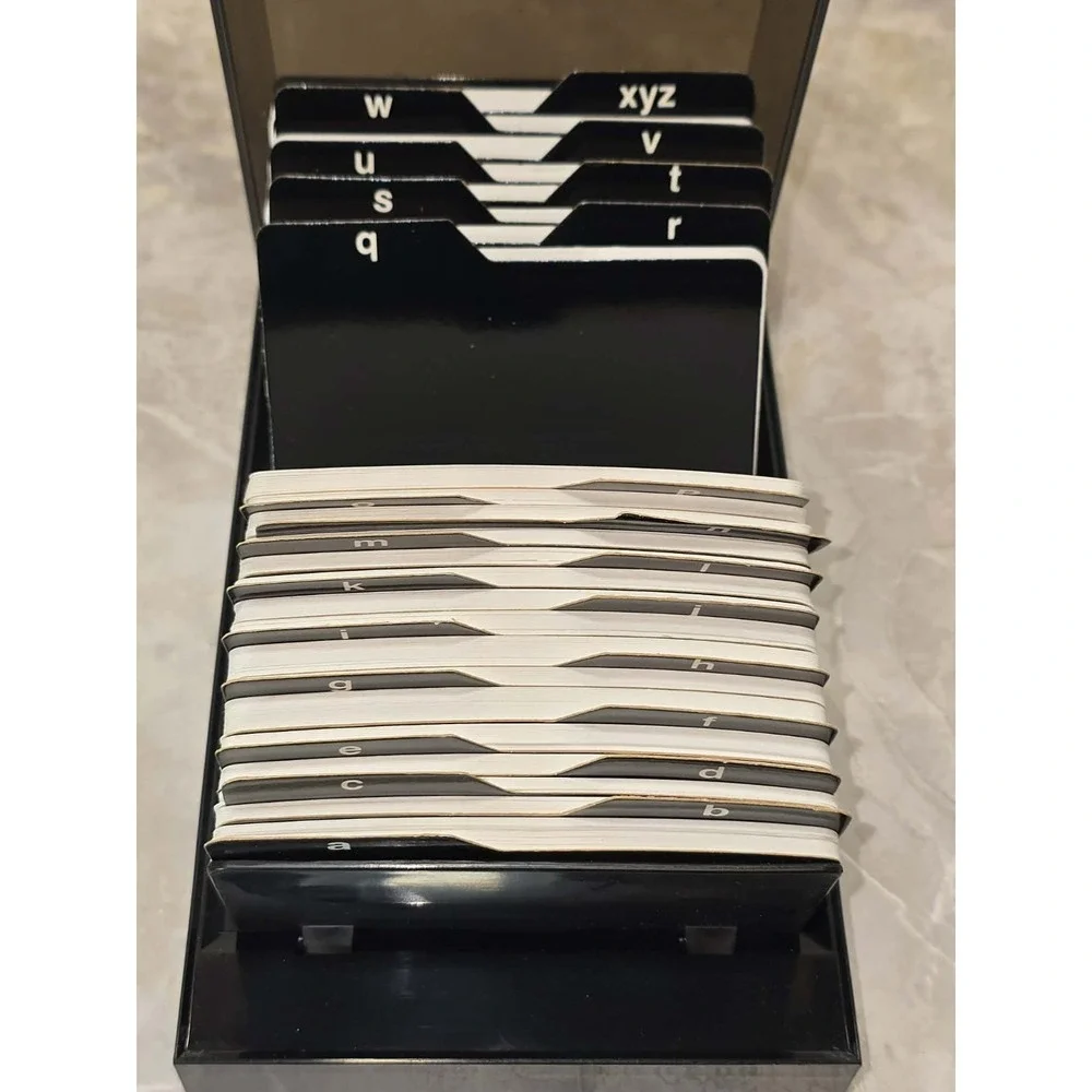 Rolodex Vintage Black Desktop Card File Organizer A-Z Index Box GUC‎ Retro